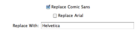 Comic Sans Be Gone Settings screenshot